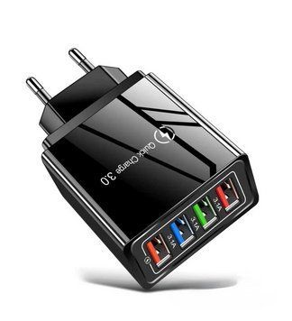 Мережевий зарядний пристрій Black / 4xUSB-A 0011c фото