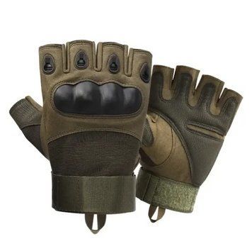 Тактичні рукавички з відкритими пальцями та посилений протектор OAKLEY BC-4624 Green, L 0200 фото