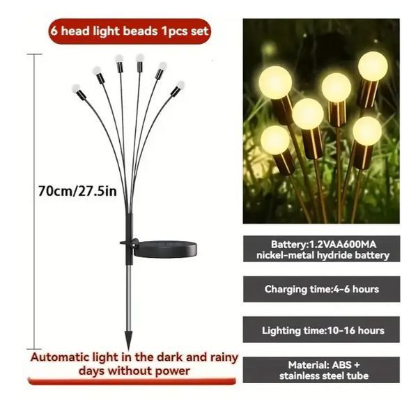 Садовий світильник "Світлячок" на сонячній батареї 8LED, Warm white 1485a фото