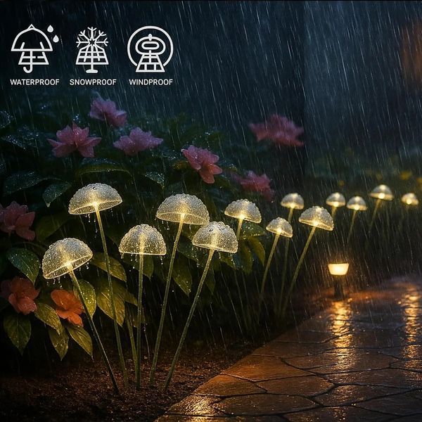 Светильник "Грибочки" для сада на солнечной батарее 6LED Warm white 2146a фото