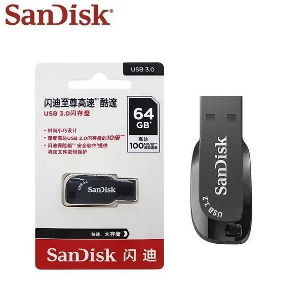 Флешка SanDisk 64 GB USB 3.0 Black 0199 фото