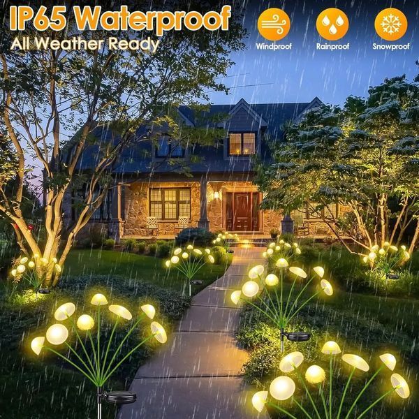 Светильник "Грибочки" для сада на солнечной батарее 6LED Warm white 2146a фото