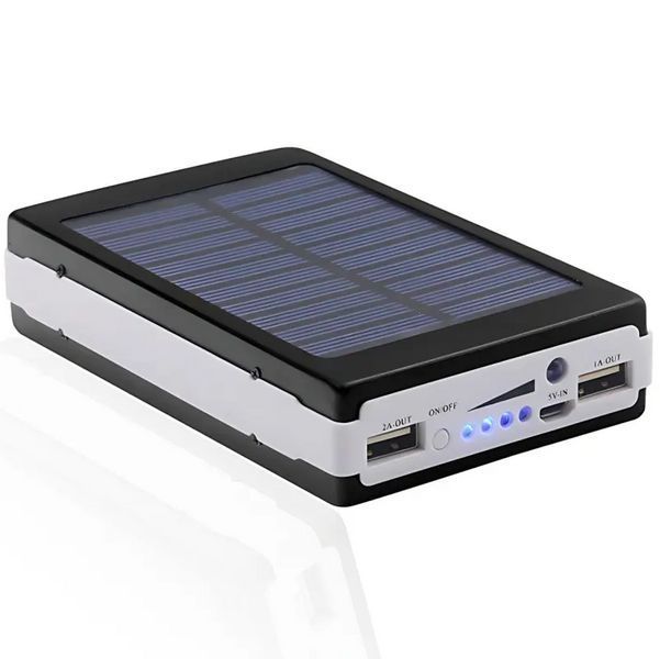 Повербанк на солнечной батарее 20000 mah + Фонарь Power Bank Solar / Портативная зарядка 1122 фото
