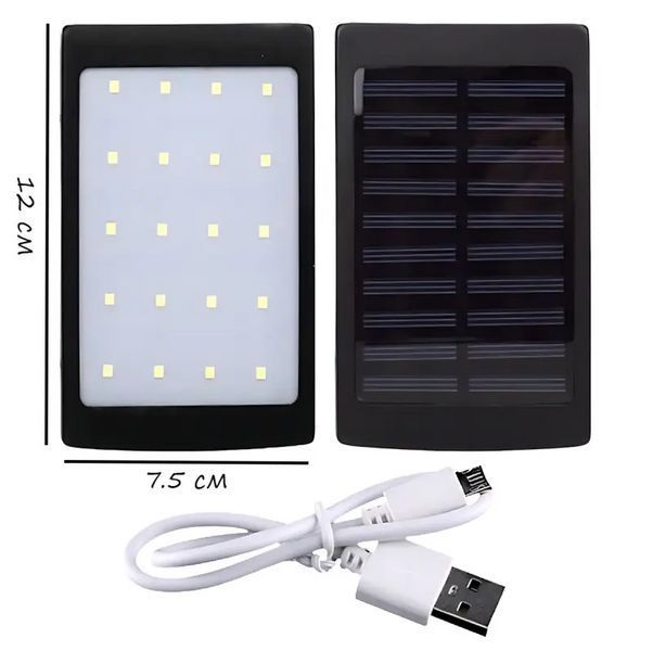 Повербанк на солнечной батарее 20000 mah + Фонарь Power Bank Solar / Портативная зарядка 1122 фото