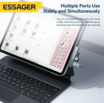 Хаб Essager Aluminum Alloy 3in1 Type-C to USB 3.0/USB 2.0 0138 фото