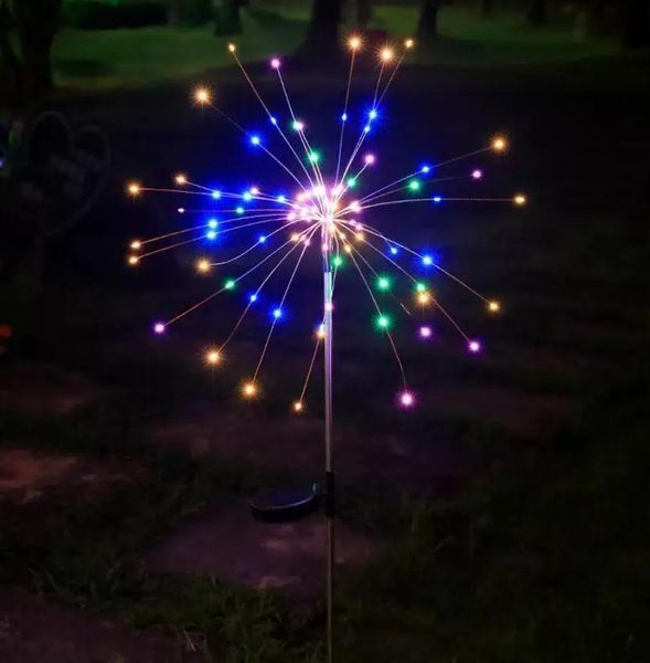 Світлодіодний світильник у сад "Салют" на сонячній панелі, RGB, 60 LED. 7 режимів 2149c фото