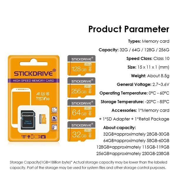 Карта памяти для телефона, планшета, камеры с адаптером microSD TF Stickdrive Ultra 64GB 1383a фото