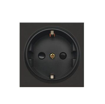 Настінна розетка одинарна WallPad Black 0365 фото