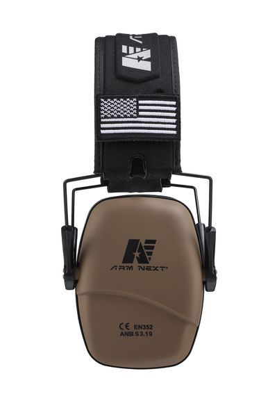 Оригінальні військові тактичні навушники Arm Next Brown / Пасивні / NRR 25 дБ / Для стрільби та полювання / ABS 0838b фото