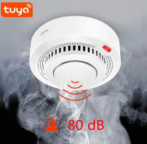 Смарт детектор дыма TUYA,SmartlLife (додаток),white 2093 фото