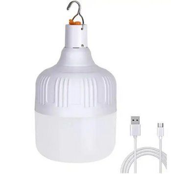 Акумуляторна LED лампа на гачку 30W з USB підзарядкою 0606 фото