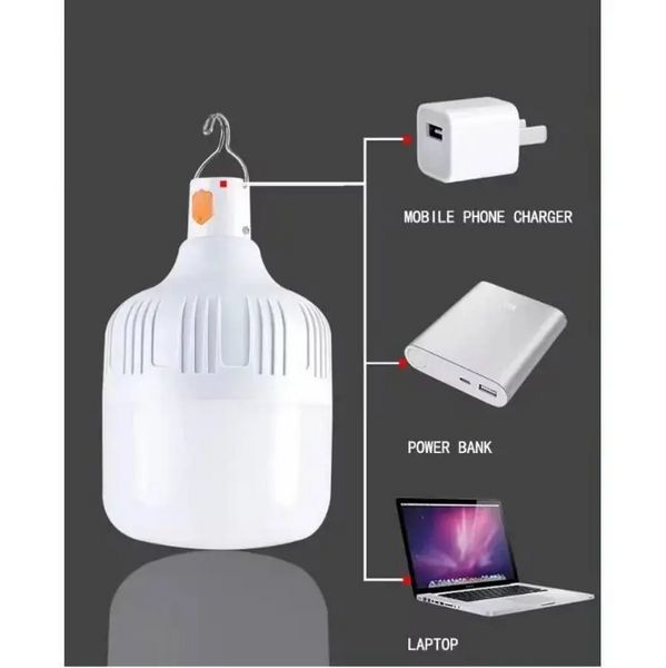 Акумуляторна LED лампа на гачку 30W з USB підзарядкою 0606 фото