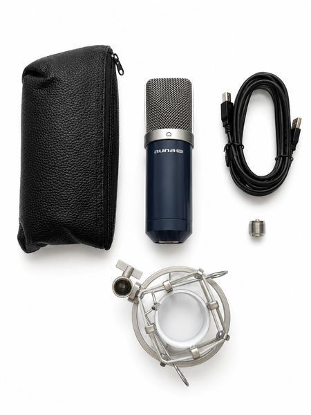 Мікрофон студійний Auna Pro MIC-900 USB синій з кріпленням &laquo;павук&raquo; / конденсаторний мікрофон для стрімів і подкастів / USB-мікрофон для запису голосу 2159c фото