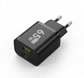 Зарядний пристрій GaN 65W Black / Мережевий Адаптер 1xUSB-C 1xUSB-A / Швидка Зарядка 0012 фото