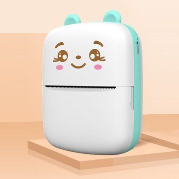 Кишеньковий термопринтер Bluetooth з вушками Блакитний 0778a фото