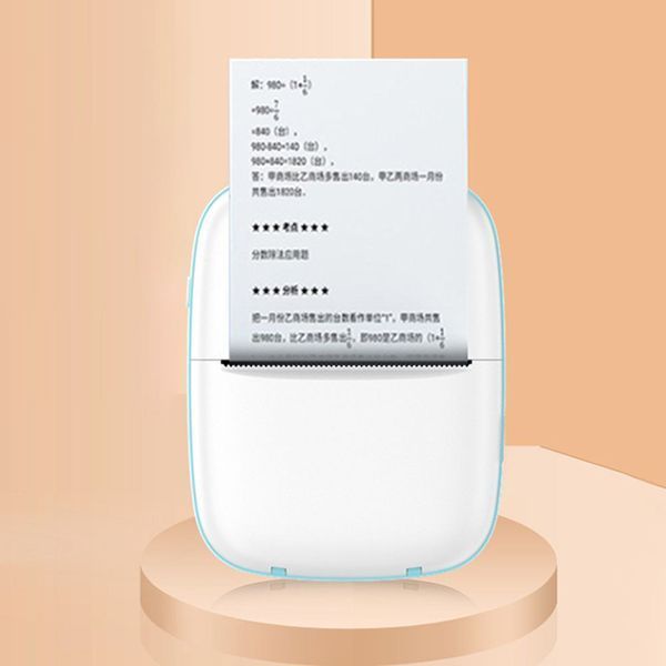 Кишеньковий термопринтер Bluetooth з вушками Блакитний 0778a фото