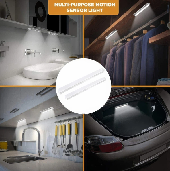 LED светильник с датчиком движения (30см), от USB, Cabinet light / Лампа на аккумуляторе 0953 фото
