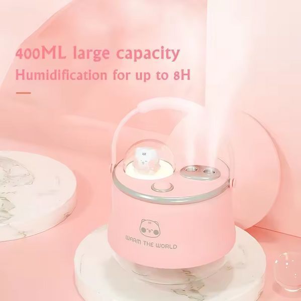 Портативный USB увлажнитель воздуха-ночник с уточкой Pink 0552a фото