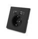Настенная розетка Wallpad+разъем USB и Type-C, Black 2005 фото 1