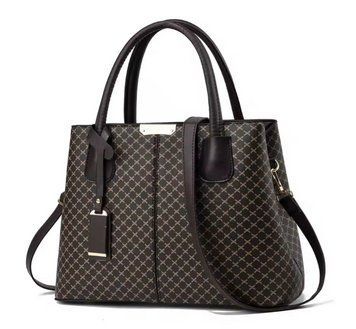 Класична жіноча сумочка для міста в клітку Dark Brown 0888b фото