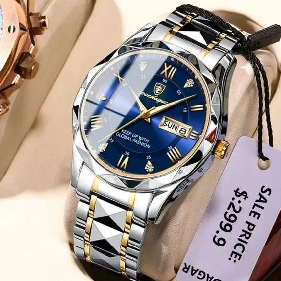 Мужские часы Poedagar Stava Blue / Классические наручные часы 1315с фото