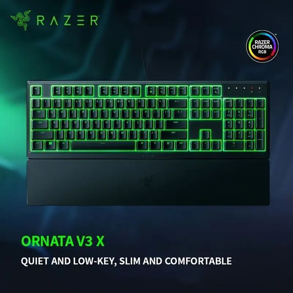Ігрова геймерська клавіатура RAZER ORNATA V3X, Black (Чорна) 1484 фото
