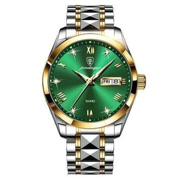 Наручний годинник Poedagar Omega Green / Класичний годинник (Зелений) 1315b фото
