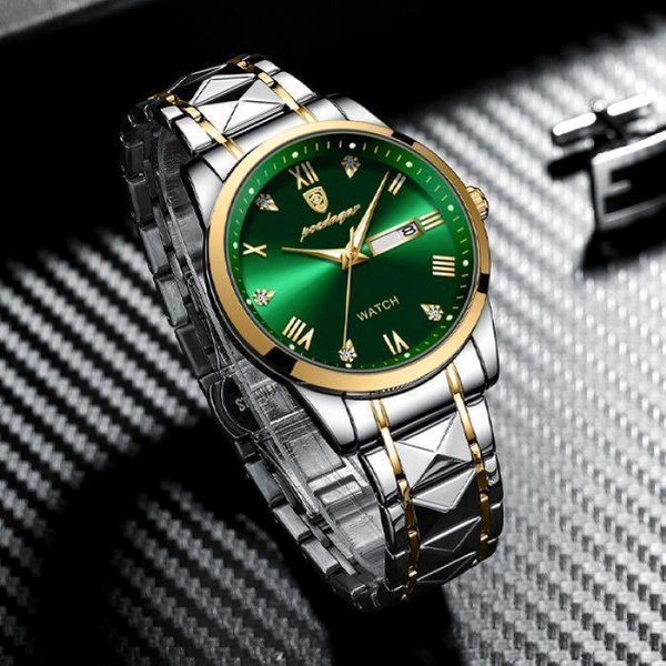 Наручные часы Poedagar Omega Green / Классические часы (Зеленый) 1315b фото
