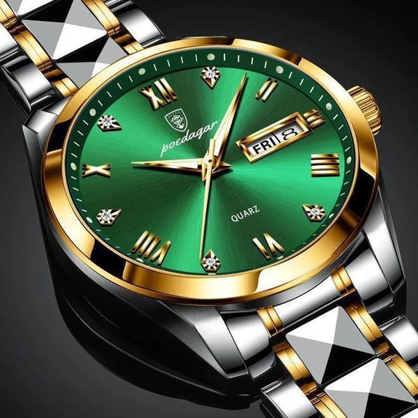 Наручные часы Poedagar Omega Green / Классические часы (Зеленый) 1315b фото