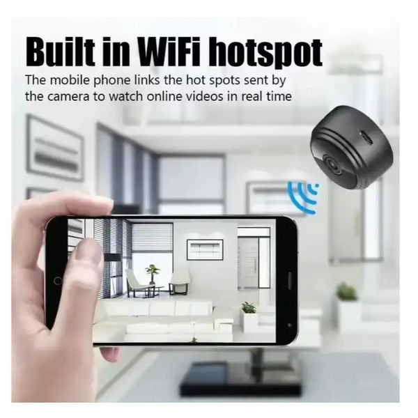 Міні Камера IP Відеоспостереження Wi-Fi FullHD 1080 Action Camera A9 Бездротова Z-IOM CAM, Black 0053b фото