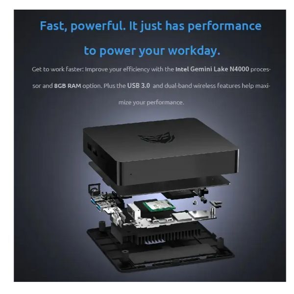 Міні комп'ютер маленький портативний ПК Intel N4000 1.10 BMAX B1 Pro GHz 8/128Гб 1468 фото