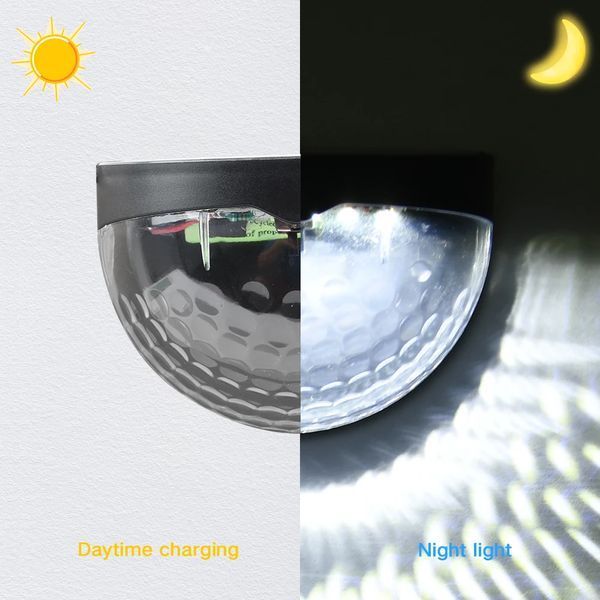 Міні світлодіодний сонячний настінний світильник Solar Powered 6LED white 0284 фото