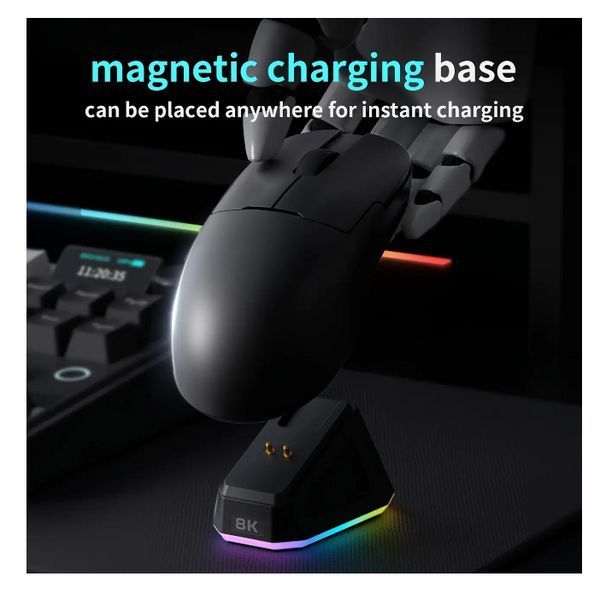 Беспроводная компьютерная игровая мышь AJAZZ с зарядной станцией AJ59PRO, Black (Черная) 1481a фото