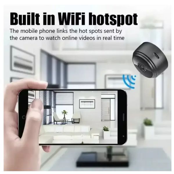 Міні камера IP відеоспостереження Wi-Fi FullHD 1080 Action Camera A9 Black HDWiFiCampPro 0053a фото