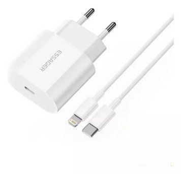 Швидка зарядка для iPhone Essager 20W USB Type C, Quick Charge + кабель 0165 фото
