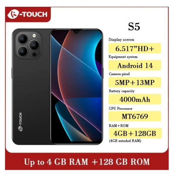 Мобильный телефон K-TOUCH S5 смартфон Android 14 4000 мАч 6.5" на 4/128 Гб черный 1465 фото