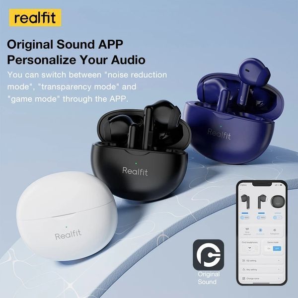 Шумопригнічуючі бездротові навушники Realfit F2 PRO Bluetooth Pink 0504c фото