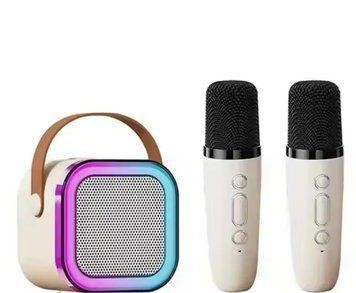 Дитячий набір караоке K12 з двома мікрофонами та колонкою Bluetooth RGB, White 0913b фото
