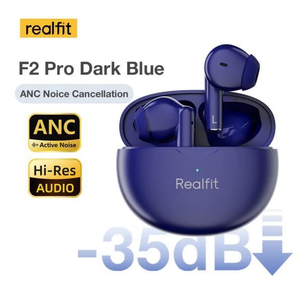 Шумоподавляющие беспроводные наушники Realfit F2 PRO Bluetooth Blue 0504a фото